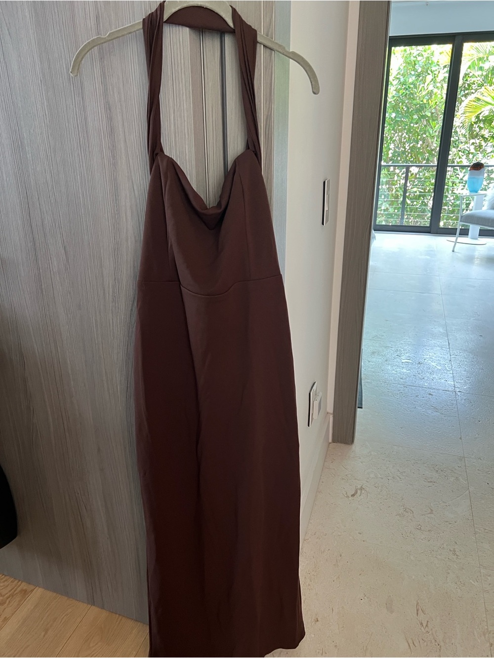NWT REVOLVE Australia SHOWPO Salome bodycon midi dress halter chocolate US 8 - Picture 2 of 12
